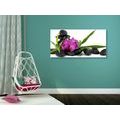 QUADRO ORCHIDEA VIOLA CON NATURA MORTA ZEN - QUADRI FENG SHUI - QUADRI