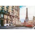 TAPET VEDERE LA TURNUL EIFFEL DE PE STRADA PARISULUI - TAPET ORAȘE - TAPETURI