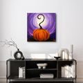 QUADRO SU TELA – ZUCCA ARANCIONE NEL VORTICE - QUADRI HALLOWEEN E HORROR - STAMPE E QUADRI