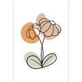 WANDBILD MINIMALISTISCHE BLUME AUF WEISSEM HINTERGRUND NO1 - BILDER BLUMEN - BILDER