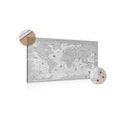 DECORATIVE PINBOARD MAP IN BLACK AND WHITE - PICTURES ON CORK - PICTURES