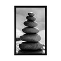 POSTER STABLE STONE PYRAMID IN BLACK AND WHITE - BLACK AND WHITE - POSTERS