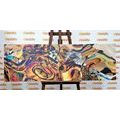 CANVAS PRINT IN AN ABSTRACT GOLDEN DESIGN - ABSTRACT PICTURES - PICTURES