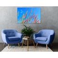 CANVAS PRINT WILD GRASS UNDER A BLUE SKY - PICTURES OF NATURE AND LANDSCAPE - PICTURES