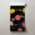 TAPETE BUNTE RETRO-VINYLPLATTEN - MUSIK FOTOTAPETEN - TAPETEN
