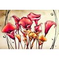 CANVAS PRINT RED CALLA FLOWERS - ABSTRACT PICTURES - PICTURES