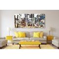 5-PIECE CANVAS PRINT ABSTRACT CITYSCAPE - PICTURES OF CITIES - PICTURES