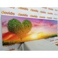 CANVAS PRINT HEART-SHAPED TREE IN A MEADOW - PICTURES LOVE - PICTURES