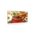 CANVAS PRINT JAR OF HONEY - PICTURES OF FOOD AND DRINKS - PICTURES
