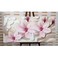 CANVAS PRINT MAGNOLIA ON AN ABSTRACT BACKGROUND - PICTURES FLOWERS{% if product.category.pathNames[0] != product.category.name %} - PICTURES{% endif %}