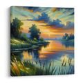 OBRAZ MALEBNÝ VEČER U VODY - OBRAZY JEZERA - OBRAZY
