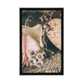 POSTER ROSE UND HERZ IN JUTE - VINTAGE UND RETRO - POSTER