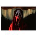 WANDBILD UNHEIMLICHER SCHREI IN ROTER KAPUZE - HALLOWEEN- UND HORROR-BILDER - BILDER