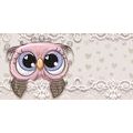 CANVAS PRINT CUTE OWL - CHILDRENS PICTURES - PICTURES