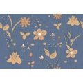 SELF ADHESIVE WALLPAPER MEADOW FLOWERS IN BLUE DESIGN - SELF-ADHESIVE WALLPAPERS - WALLPAPERS