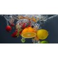 CANVAS PRINT FRUIT FALLING INTO WATER - PICTURES - 🔥 TOTAL SALE 🔥