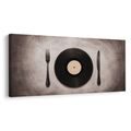 WANDBILD RETRO-DINNER AUF PLATTE - MUSIKBILDER - BILDER