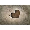 WALLPAPER SYMBOL OF LOVE ON WOOD - WALLPAPERS WITH IMITATION OF WOOD - WALLPAPERS