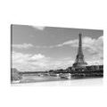 CANVAS PRINT BEAUTIFUL PANORAMA OF PARIS IN BLACK AND WHITE - BLACK AND WHITE PICTURES - PICTURES
