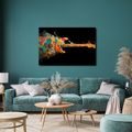 WANDBILD GITARRE IM BUNTEN WIRBEL - MUSIKBILDER - BILDER