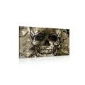 CANVAS PRINT SKULL IN SEPIA DESIGN - BLACK AND WHITE PICTURES - PICTURES