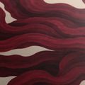 5-TEILIGES WANDBILD ABSTRAKTE WELLEN IN BORDEAUXROT - WANDBILDER ABSTRAKTE FORMEN - BILDER