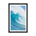 AFFICHE AVEC MONTURE LA VAGUE MARINE - NATURE - AFFICHES