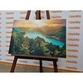 CANVAS PRINT RIVER IN THE MIDDLE OF A GREEN FOREST - PICTURES OF NATURE AND LANDSCAPE - PICTURES