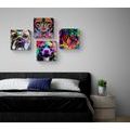 CANVAS PRINT SET IN AN INTERESTING POP ART STYLE - SET OF PICTURES - PICTURES