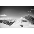 SELBSTKLEBENDE FOTOTAPETE SCHNEEBEDECKTE BERGE IN SCHWARZ-WEISS - SELBSTKLEBENDE TAPETEN - TAPETEN