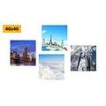 CANVAS PRINT SET VIEW OF SKYSCRAPERS IN NEW YORK CITY - SET OF PICTURES - PICTURES