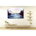 CANVAS PRINT SKETCHED LANDSCAPE - PICTURES OF NATURE AND LANDSCAPE - PICTURES