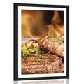 POSTER – BISTECCA DI MANZO ALLA GRIGLIA - CON MOTIVO CUCINA - POSTER