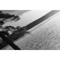 CANVAS PRINT SUNSET OVER THE LAKE IN BLACK AND WHITE - BLACK AND WHITE PICTURES{% if product.category.pathNames[0] != product.category.name %} - PICTURES{% endif %}