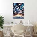 SLIKA SRETAN ASTRONAUT U SVEMIRU - DJEČJE SLIKE SVEMIR - SLIKE