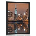 POSTER – RIFLESSO DI MANHATTAN NELL'ACQUA - CITTÀ - POSTER