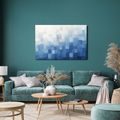 TABLEAU SUR TOILE – ABSTRACTION GÉOMÉTRIQUE BLEUE DÉLICATE - IMAGES FORMES ABSTRAITES - TABLEAUX