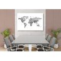 CANVAS PRINT BEAUTIFUL MAP WITH A BLACK AND WHITE TOUCH - PICTURES OF MAPS - PICTURES