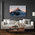 TABLEAU SUR TOILE – SOMMET ENNEIGÉ AU CRÉPUSCULE - TABLEAUX DE MONTAGNE - TABLEAUX