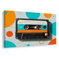 WANDBILD RETRO-KASSETTE MIT KREISEN - MUSIKBILDER - BILDER