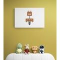 CANVAS PRINT ROBOT IN BROWN COLOR - CHILDRENS PICTURES - PICTURES