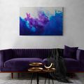 CANVAS PRINT INK IN BLUE-VIOLET SHADES - ABSTRACT PICTURES - PICTURES