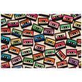 TAPETE RETRO BUNTE KASSETTEN - MUSIK FOTOTAPETEN - TAPETEN