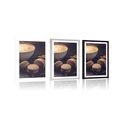 POSTER WITH MOUNT COFFEE WITH CHOCOLATE MACARONS - WITH A KITCHEN MOTIF - POSTERS