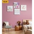 CANVAS PRINT SET FOR CHILDREN IN PASTEL COLORS - SET OF PICTURES - PICTURES