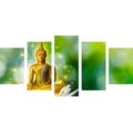 5-PIECE CANVAS PRINT GOLDEN BUDDHA ON A LOTUS FLOWER - PICTURES FENG SHUI{% if product.category.pathNames[0] != product.category.name %} - PICTURES{% endif %}