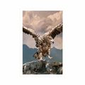 POSTER EAGLE WITH SPREAD WINGS OVER THE MOUNTAINS - ANIMALS - POSTERS