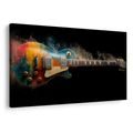 WANDBILD GITARRE IM BUNTEN RAUCH - MUSIKBILDER - BILDER