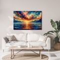 OBRAZ ZÁPAD SLUNCE NAD OCEÁNEM - OBRAZY MOŘE A PLÁŽ - OBRAZY