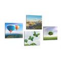 CANVAS PRINT SET HOT AIR BALLOON FLIGHT OVER THE LANDSCAPE - SET OF PICTURES - PICTURES